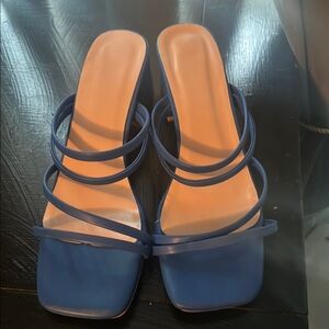 Elegant Blue Strappy Women's Heels